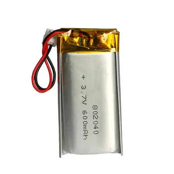 2/5/10/20 Db 3,7 V 600mAh 802040 Lítium-Ion Polimer Akkumulátor 2.0 mm JST Csatlakozó