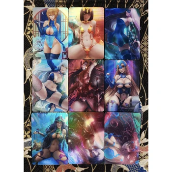 9Pcs/set Anime Lányok FGO Szexi Meztelen Flash Kártyák Jeanne d ' Arc ACG Kawaii Sors/Grand Érdekében Játék Anime Gyűjtemény Kártya Ajándékok, Játékok