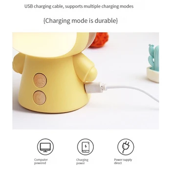 Aranyos Rajzfilm LED-es asztali Lámpa USB Újratölthető Szemek Védelme Gyerekek Tanulmányi Olvasó asztali Lámpa Összecsukható Hálószoba Éjjeli Fény
