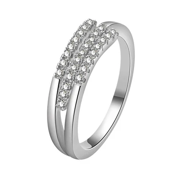 Divat Ékszer Gyűrű Aranyozott Tartozékok 925 Ezüst Női Esküvői Ígéret Fél Ajándék, Állítható Ujj Gyűrű Nagykereskedelmi