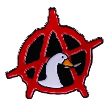 Fekete-Vörös-Anarchia Szimbólum Untitled Liba Játék Mashup Zománc Pin