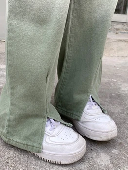 Gradiens Szín Jeans Női Magas Derék Vintage Koreai Stílus Üreges Ki Hotsweet Elegáns Tavaszi Alkalmi Laza Streetwear Ins Népszerű