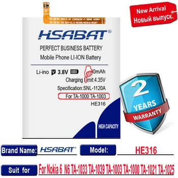 HSABAT HE316 4300mAh Akkumulátor Nokia 6 Nokia6 N6 TA-1033 TA-1039 TA-1003 TA-1000 TA-1021 TA-1025 Csere Akkumulátor
