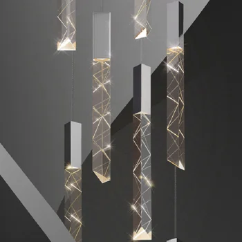 LED medál lámpa Északi Modern Lépcső Egyszerű nappaliban Lógó Lámpa Konyhai Világítás Hosszú Sorban, Bár, Étterem, Hotel fény táblázat