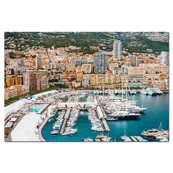 Monaco Városkép Háttérkép Wall Art Plakátok Vászon Szövet Szövet Nyomtatási képet lakberendezés Kép