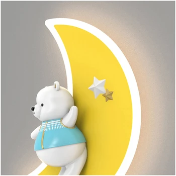 Rajzfilm-Kreatív gyerekszoba babaszoba Fali Lámpák Aranyos Medve Lámpa LED Meleg, Romantikus Fiú Lány Hálószoba Dekoráció, Fali Lámpák