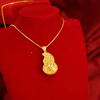 Shajin Fuzi tököt medál arany-bevonatú, fényes női nyaklánc sárga arany divat